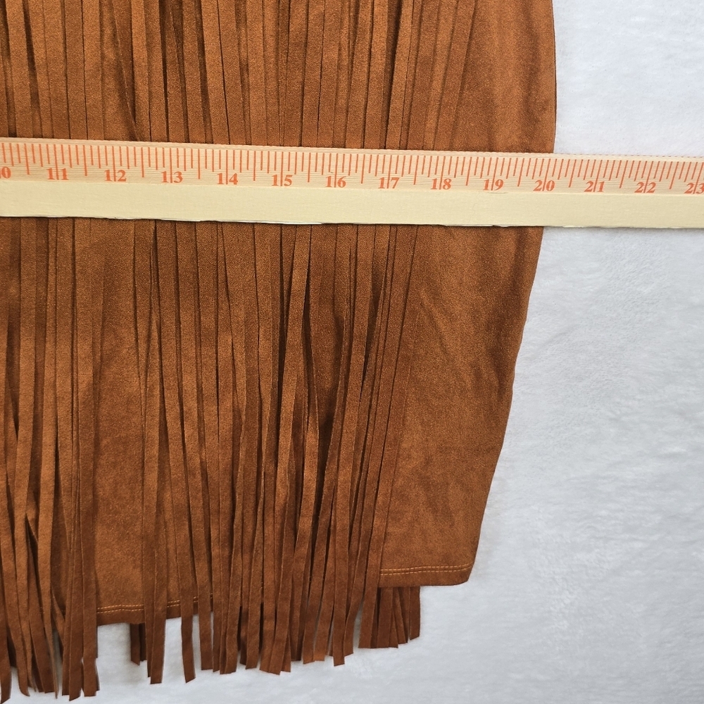 Idyllwind Garland Hippie Studded Fringe Faux Suede Sleeveless Mini Dress Sz.M - Picture 12 of 16